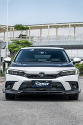 Honda Civic 11th Gen FE1 FE2 FE4 2022-ON with Aftermarket Parts - Front Lip Splitter Carbon Fiber / FRP from CMST Tuning